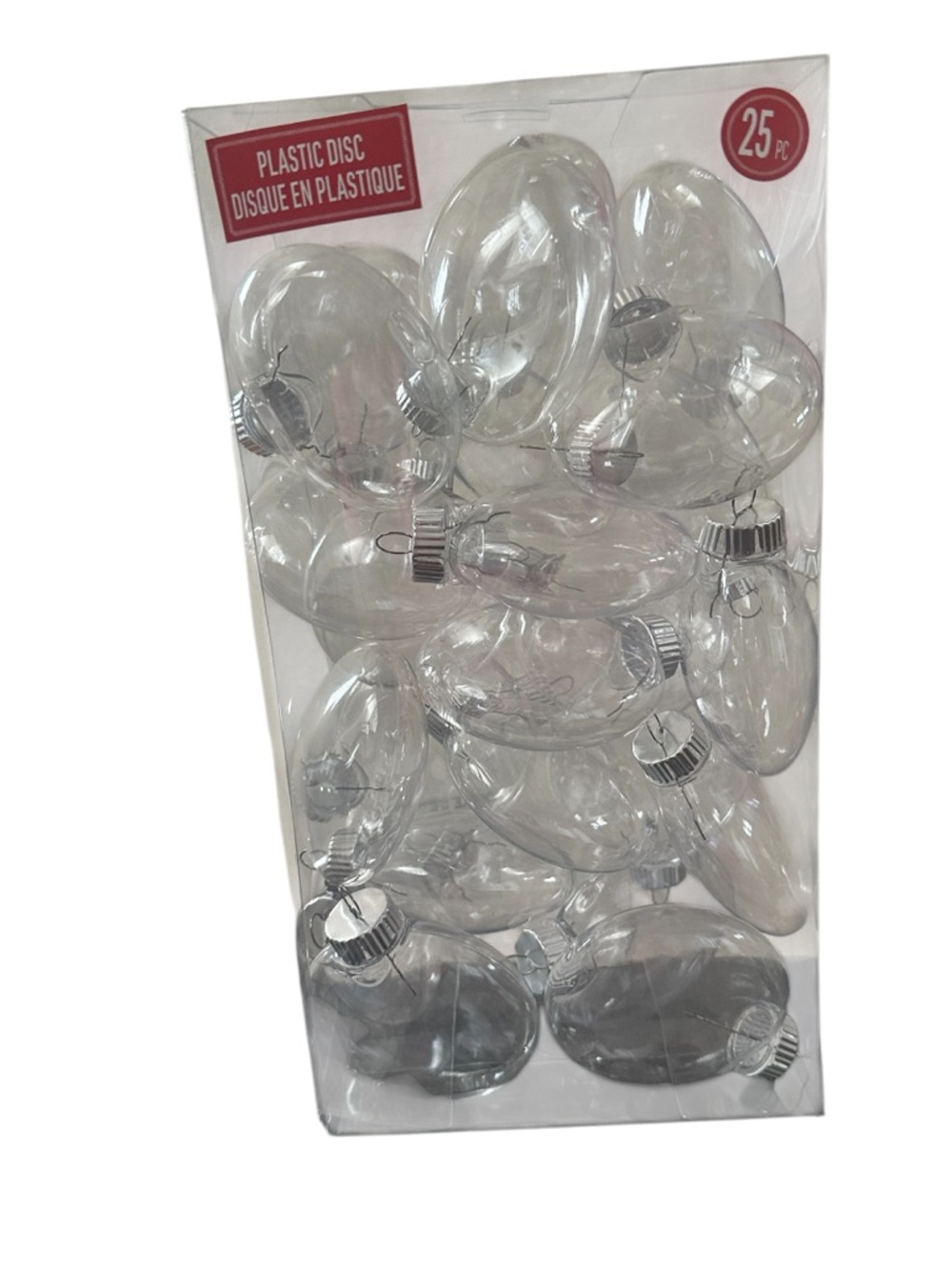 Makers Market Clear Plastic Disc Holiday Ornaments